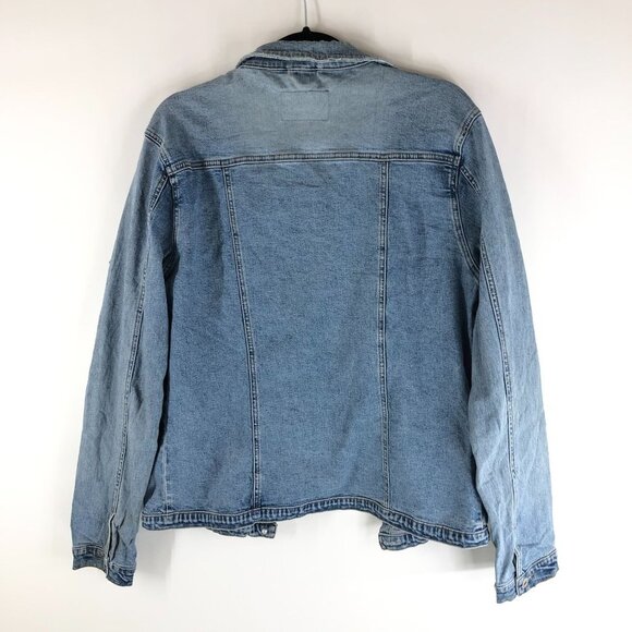 Street One Womens Denim Jacket Vintage Retro Trucker Distressed Stretch M - Picture 2 of 6